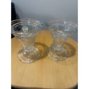 Princess House Crystal Fantasia Candle Holders # 5246 Pillar Taper Holder Vase